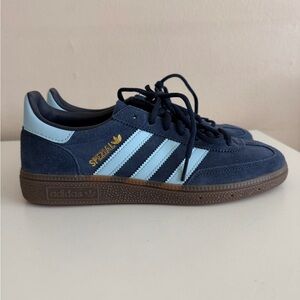 adidas Navy Suede Sneakers with Light Blue Accents